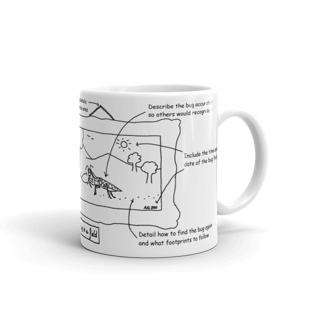 Art of Bug Reporting Mug by Andy Glover