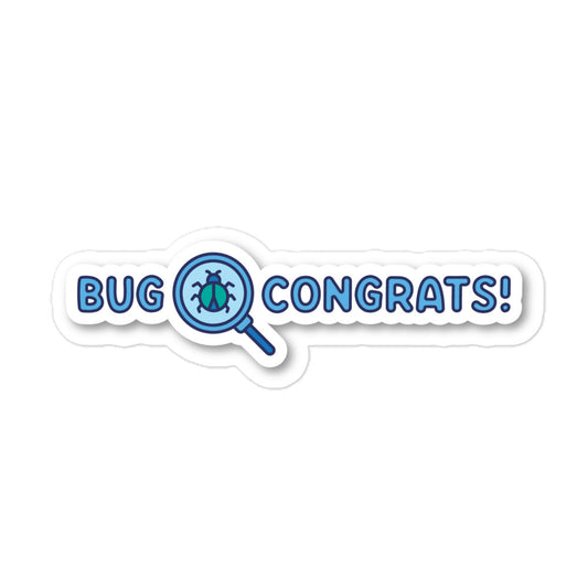 Bug Congrats! Sticker (Blue)