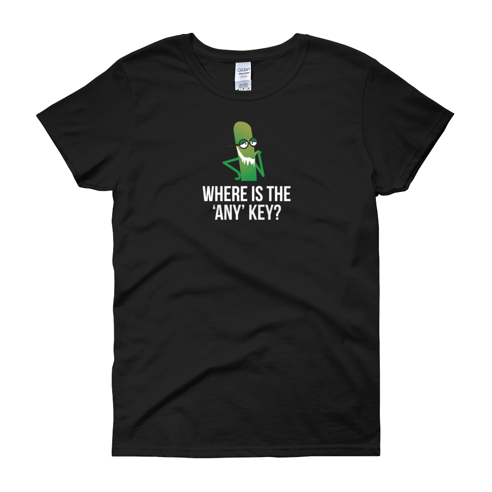 T-Shirt - Where is the 'Any' Key with Character - Women's