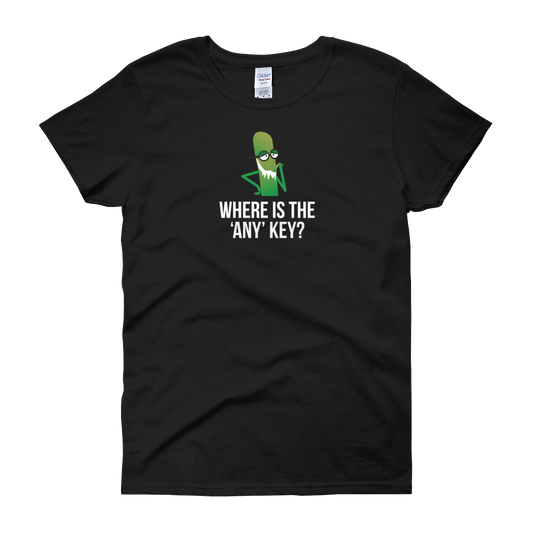 T-Shirt - Where is the 'Any' Key with Character - Women's