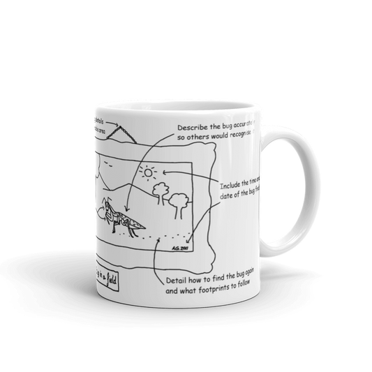 Art of Bug Reporting Mug by Andy Glover
